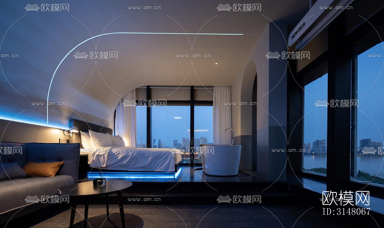 现代酒店民宿效果图下载（渲染图16）