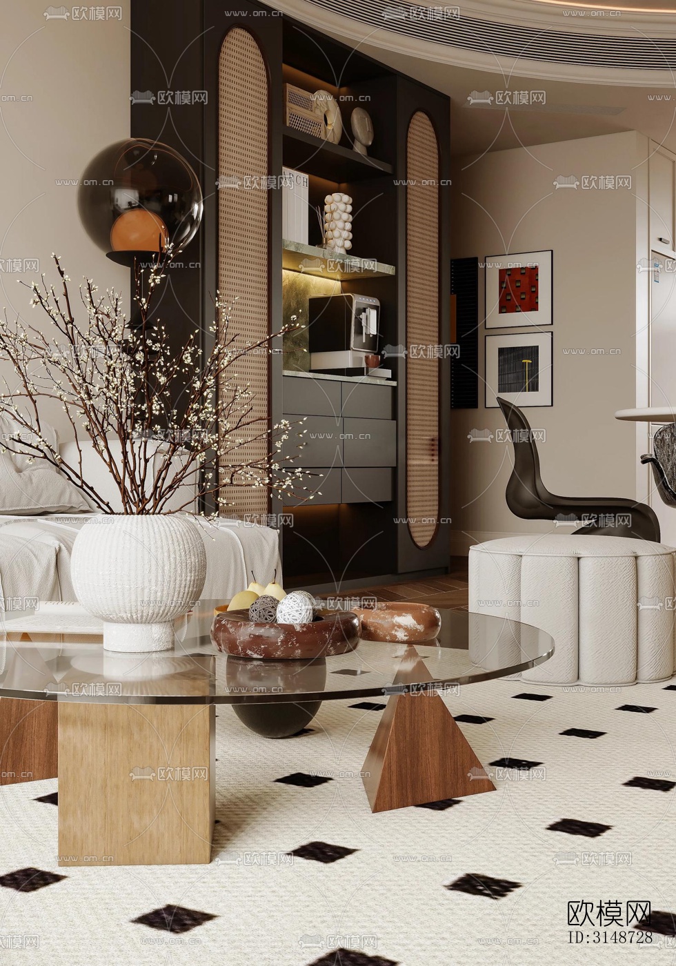 中古风平层效果图下载（渲染图10）