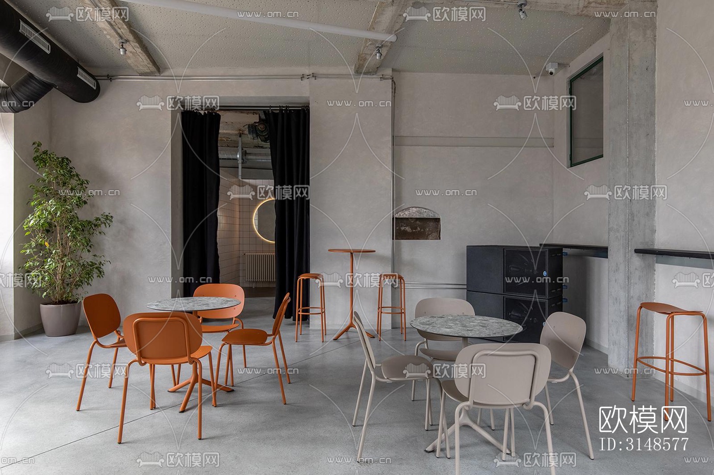 工业风酒吧效果图下载（渲染图1）