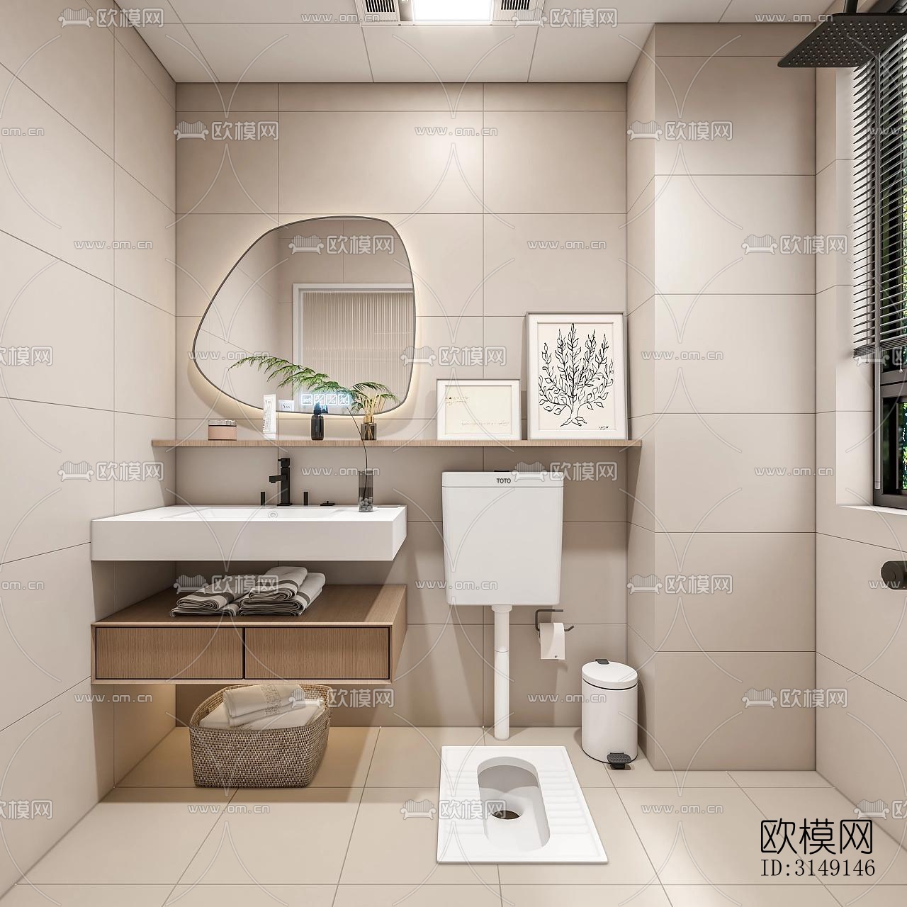 法式平层效果图下载（渲染图12）