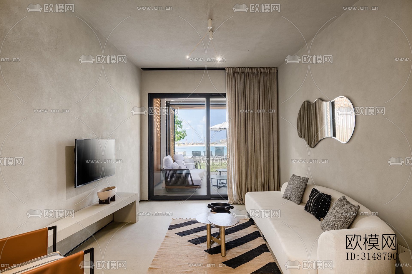 侘寂平层效果图下载（渲染图8）