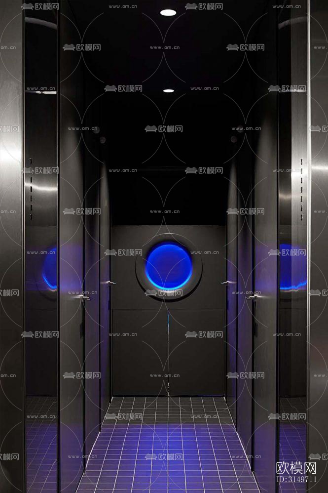 高级灰健身房效果图下载（渲染图10）