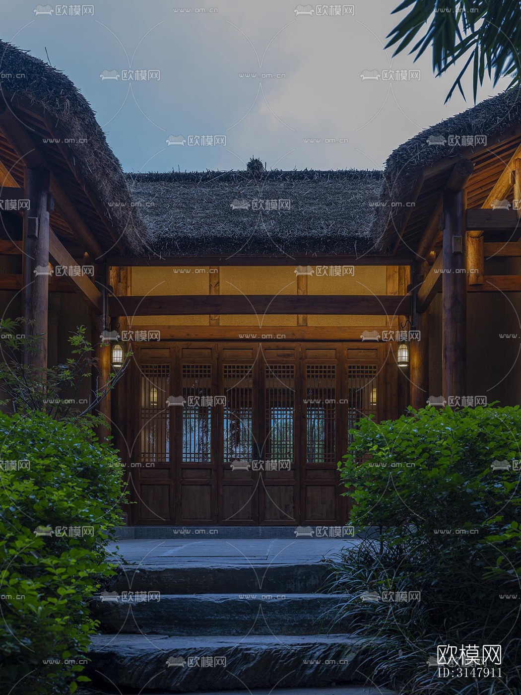 中式酒店民宿效果图下载（渲染图16）