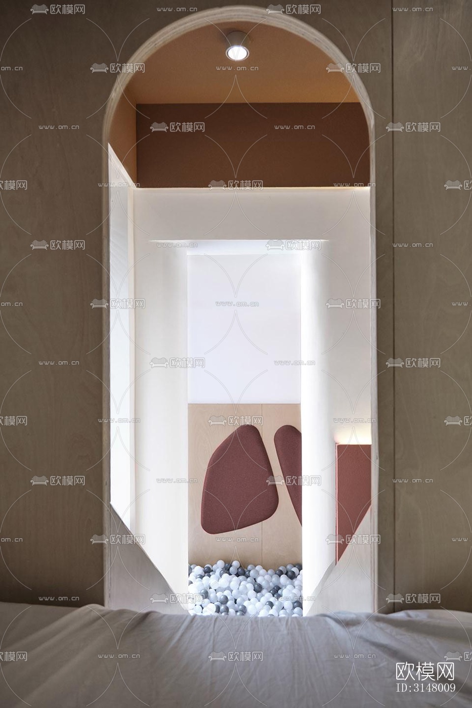 奶油风酒店民宿效果图下载（渲染图5）