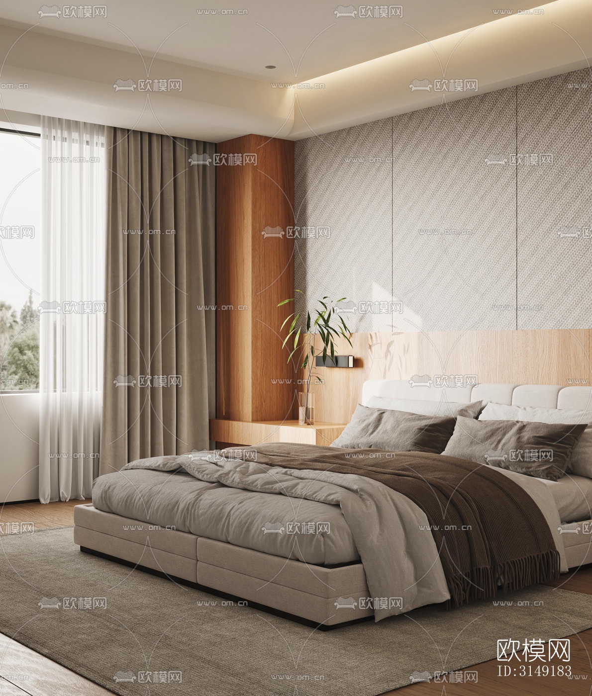 现代平层效果图下载（渲染图1）