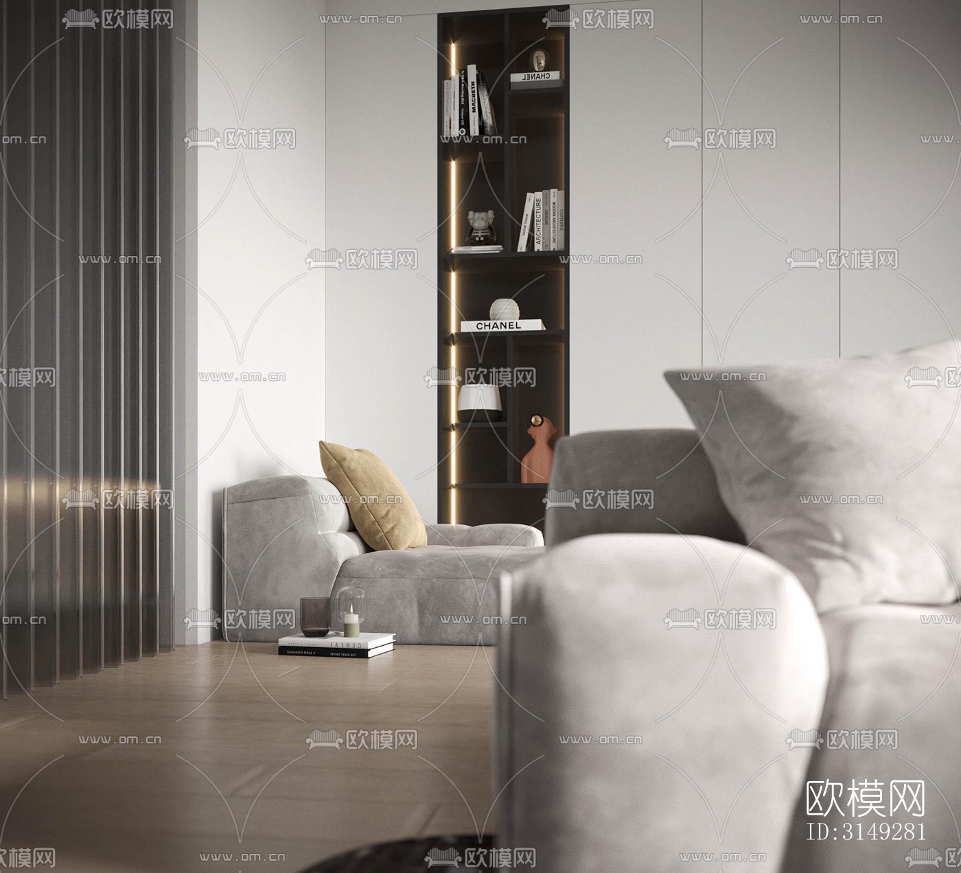 现代平层效果图下载（渲染图4）