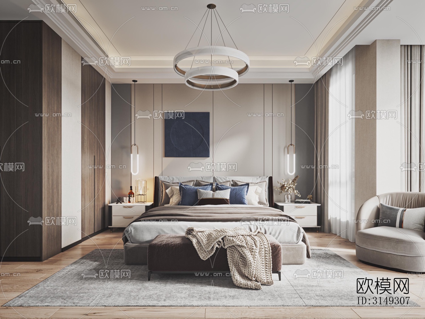 现代平层效果图下载（渲染图5）