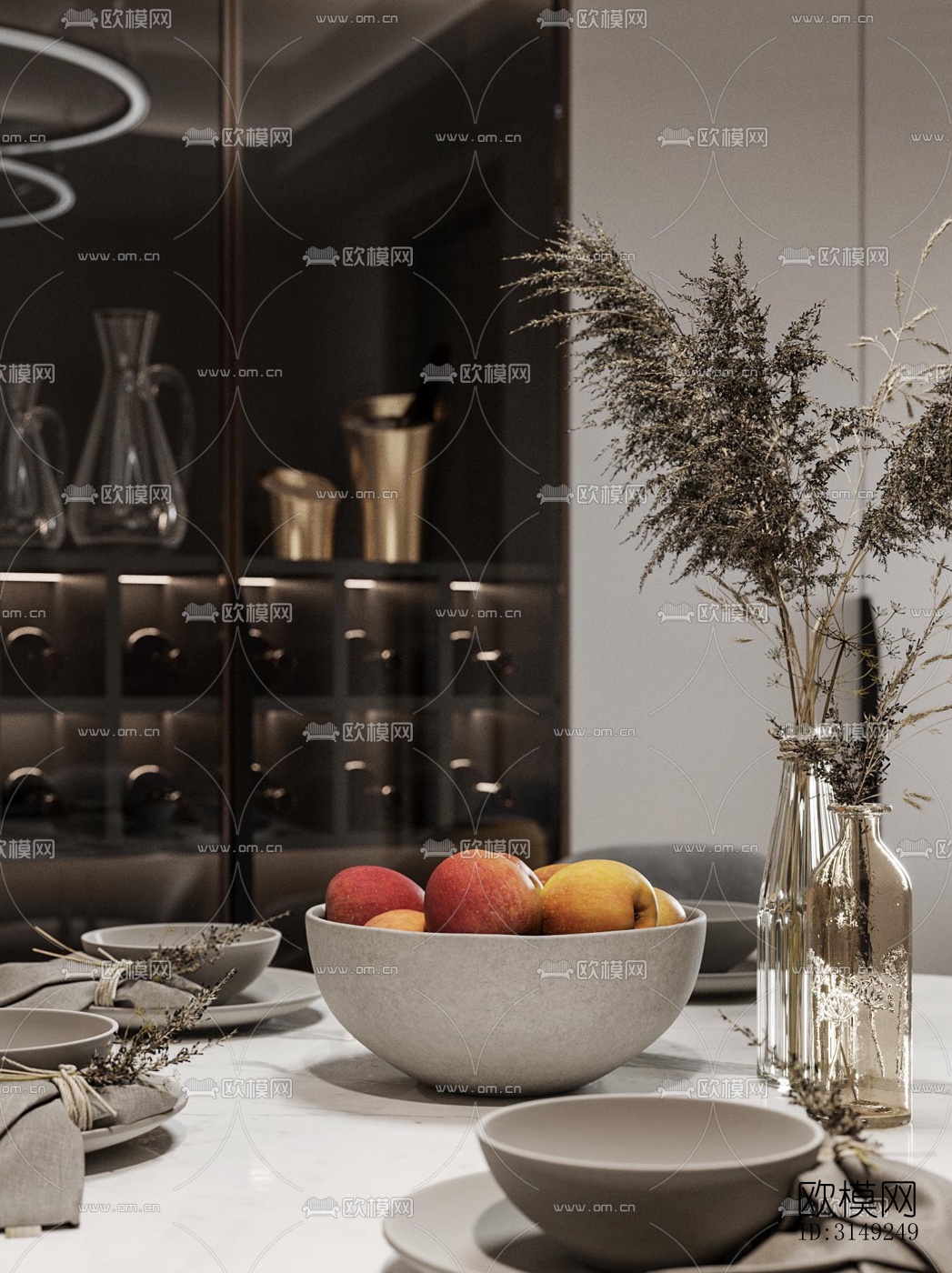 现代平层效果图下载（渲染图1）