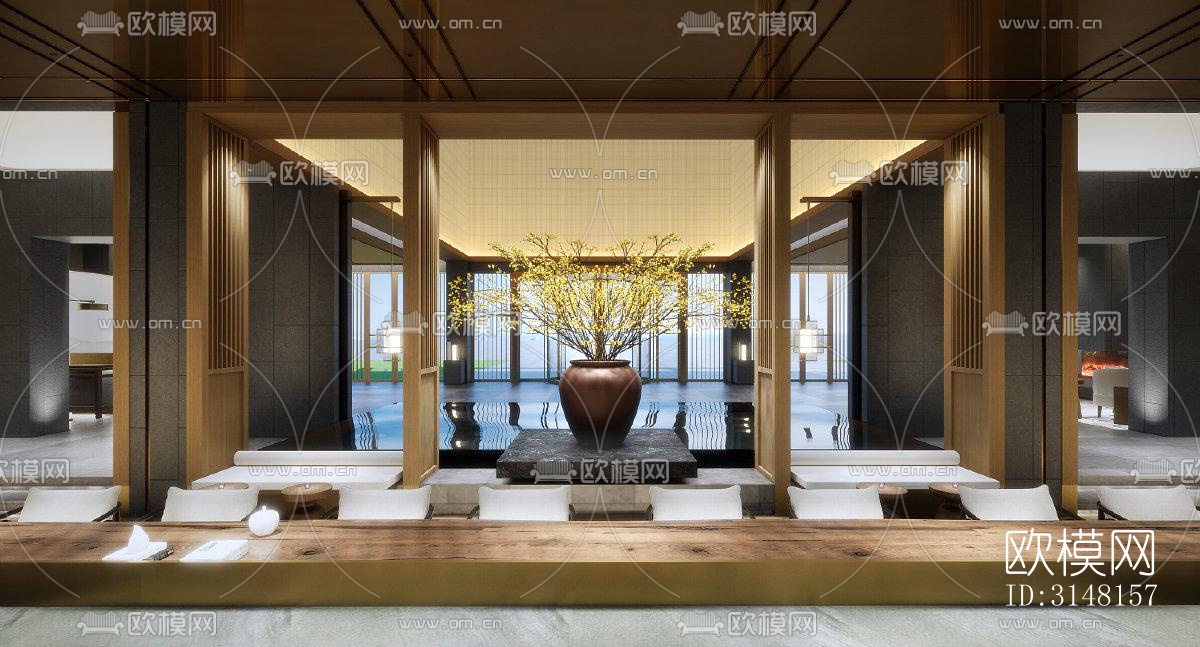 现代酒店民宿效果图下载（渲染图5）