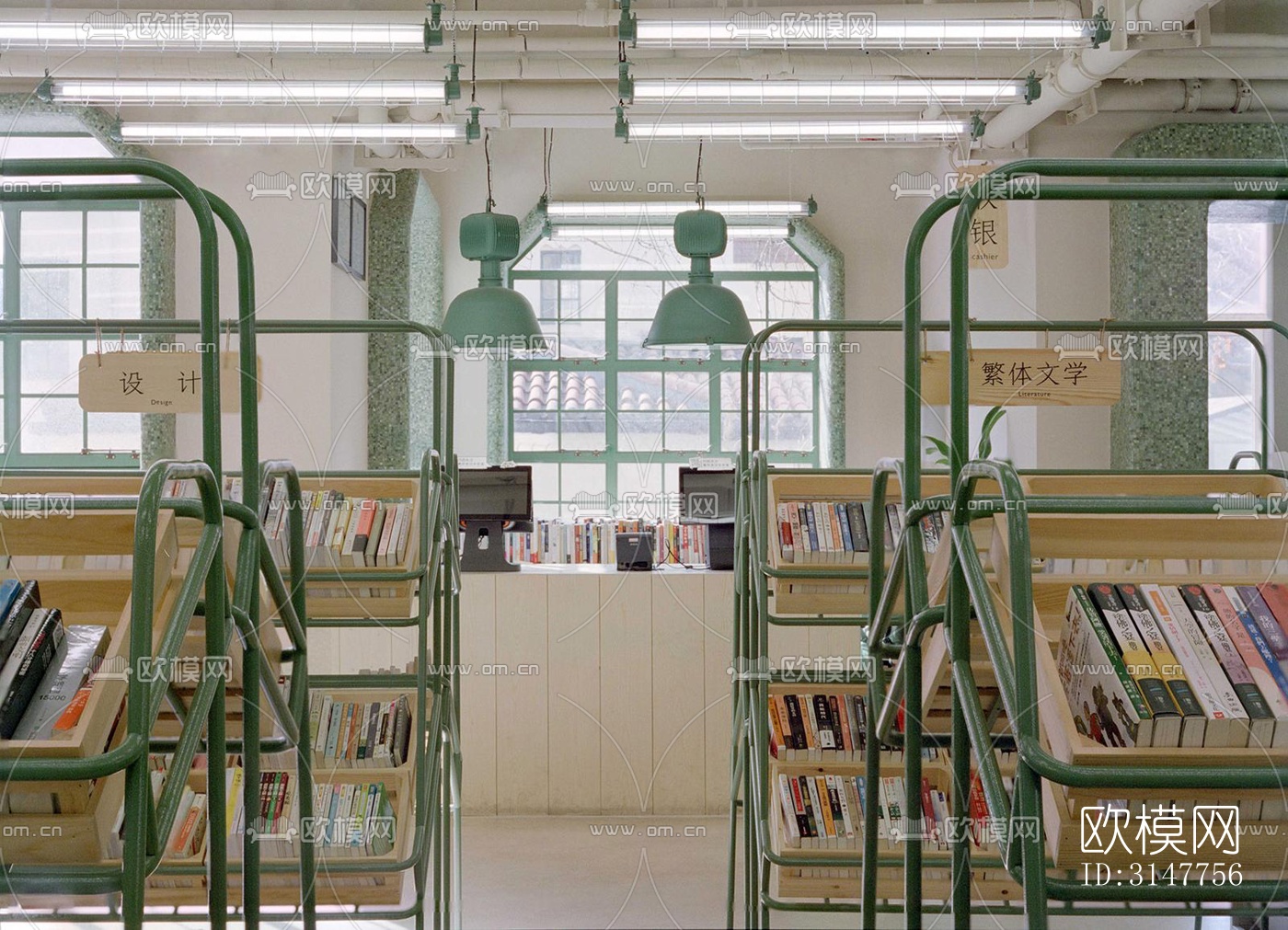 现代图书馆效果图下载（渲染图6）