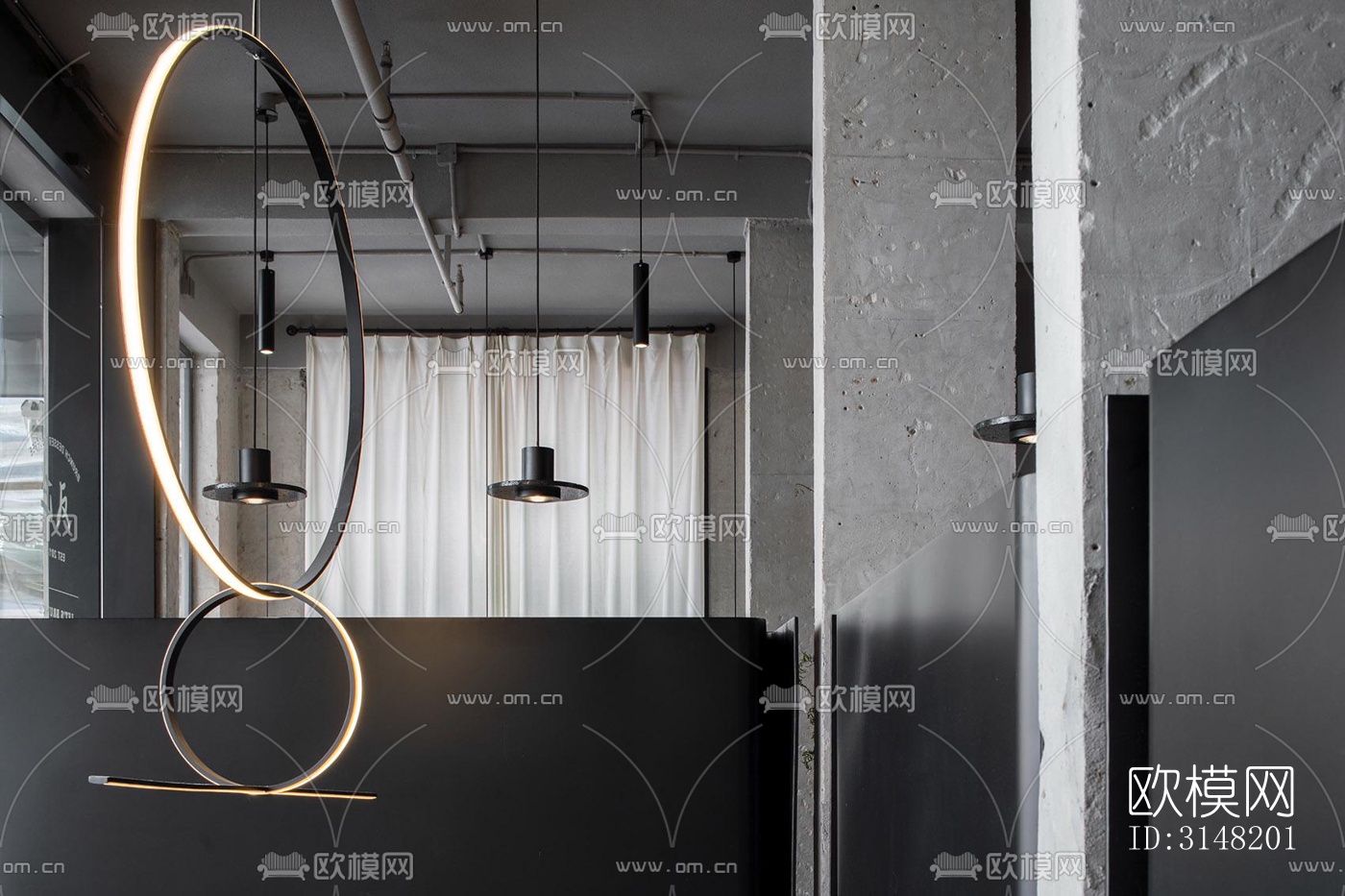 高级灰酒店民宿效果图下载（渲染图20）