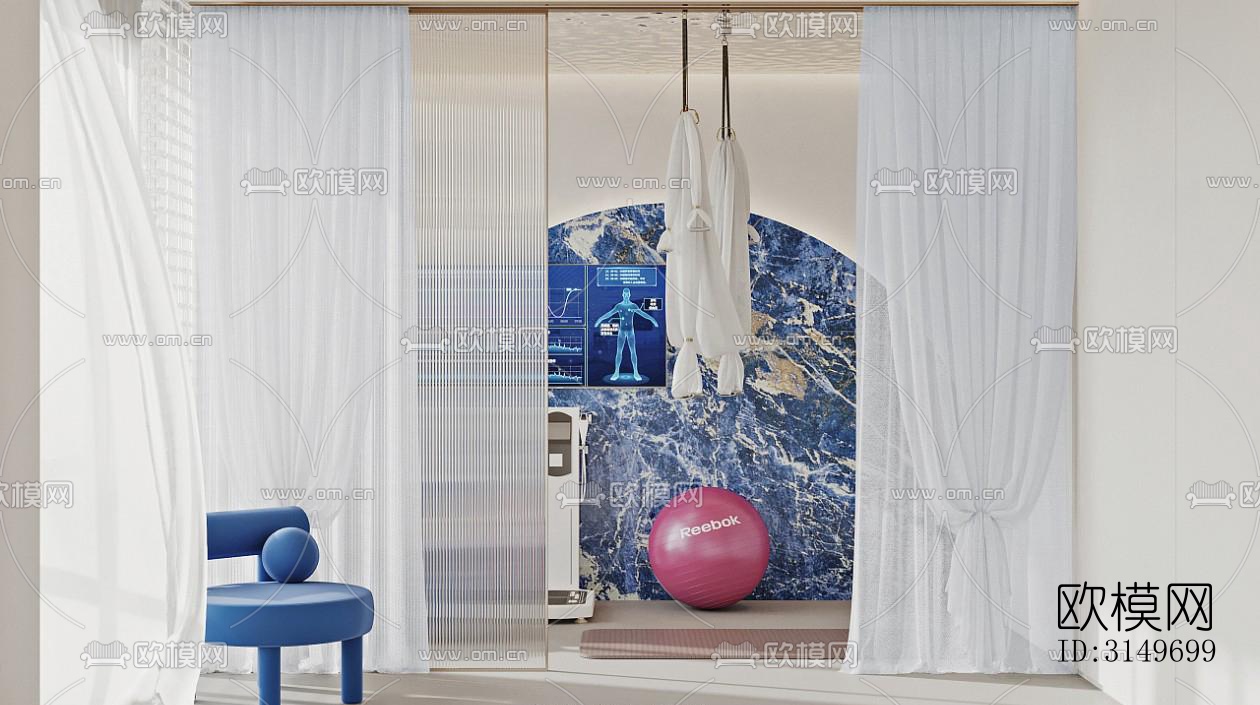 现代健身房效果图下载（渲染图2）