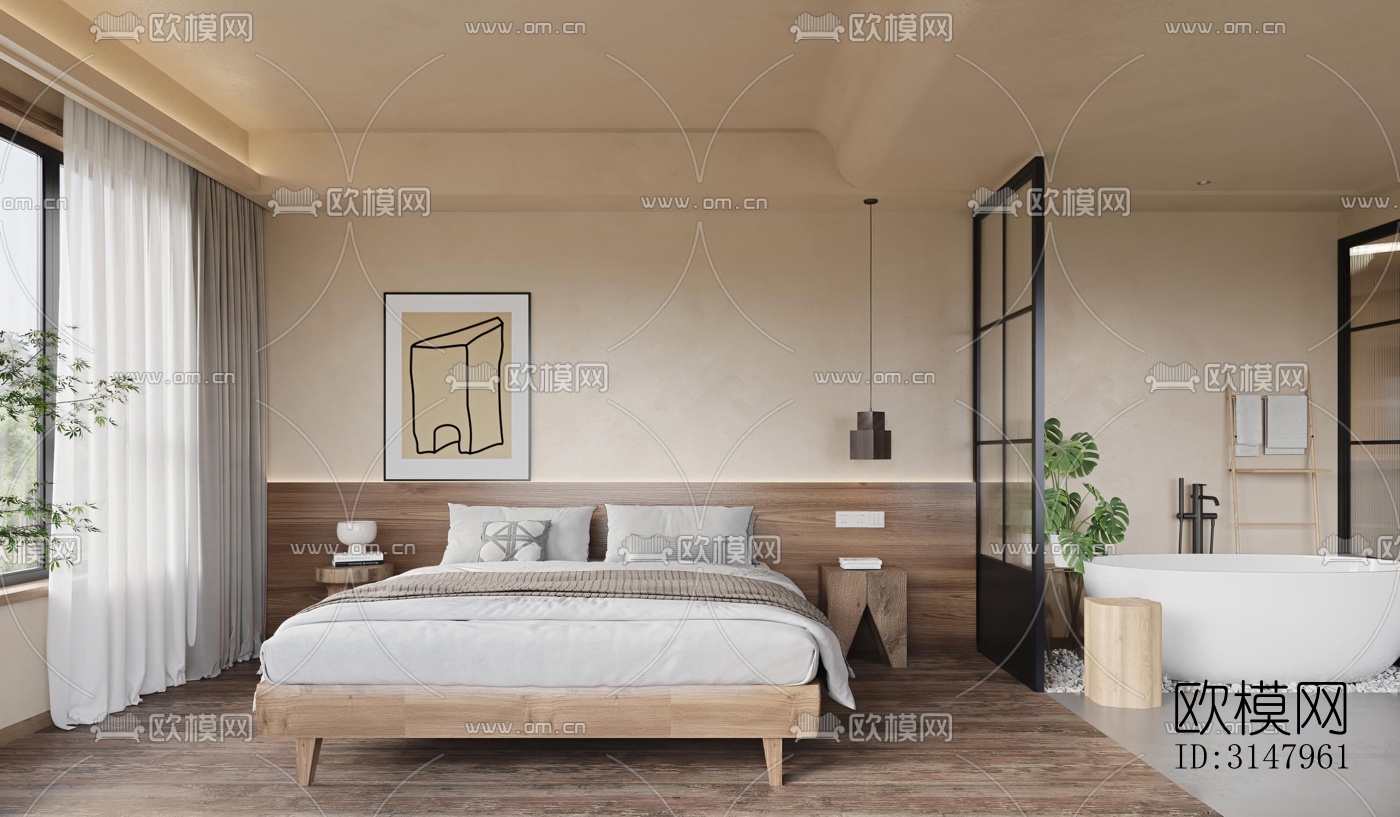 侘寂酒店民宿效果图下载（渲染图2）