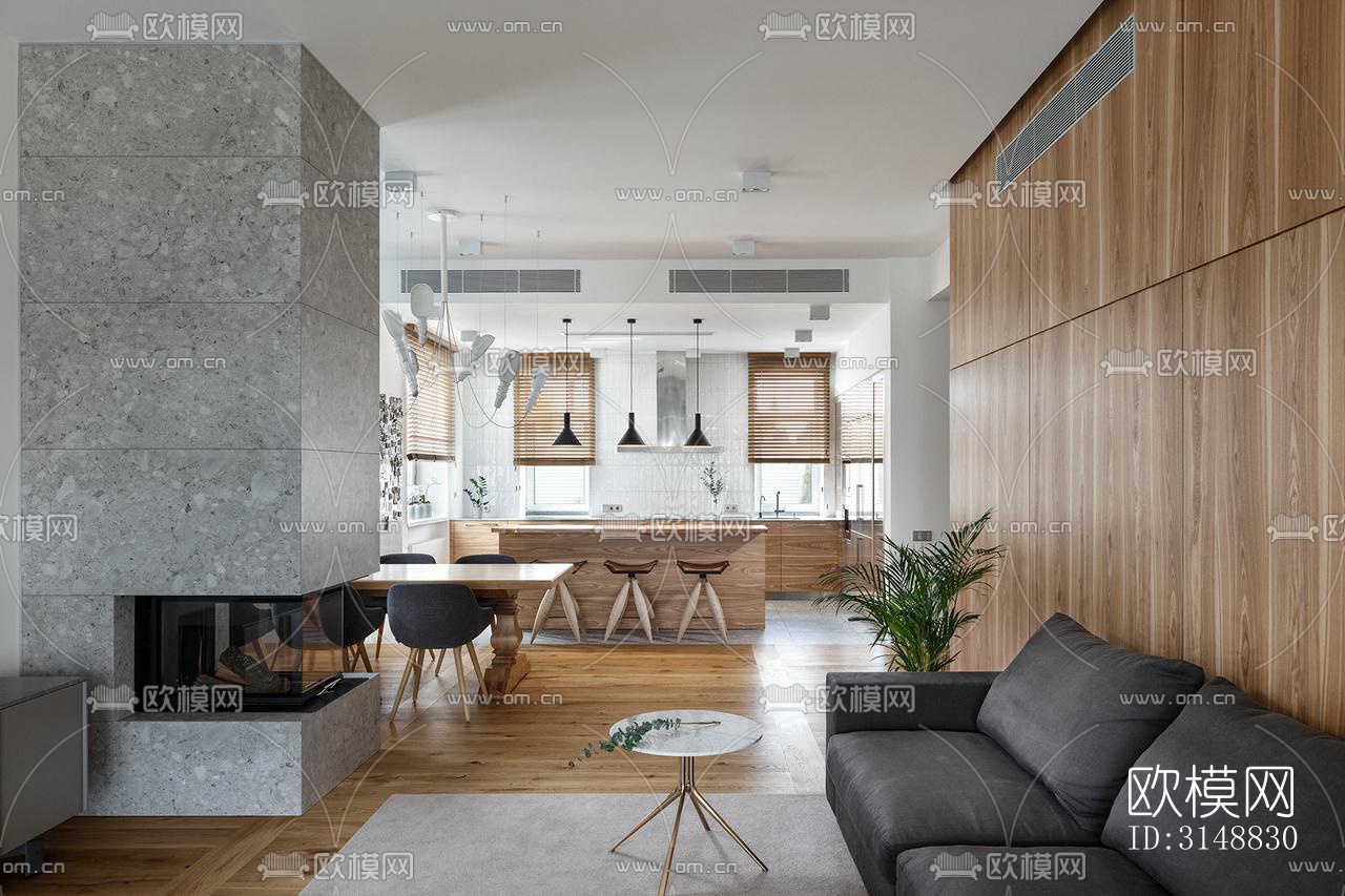 北欧平层效果图下载（渲染图2）