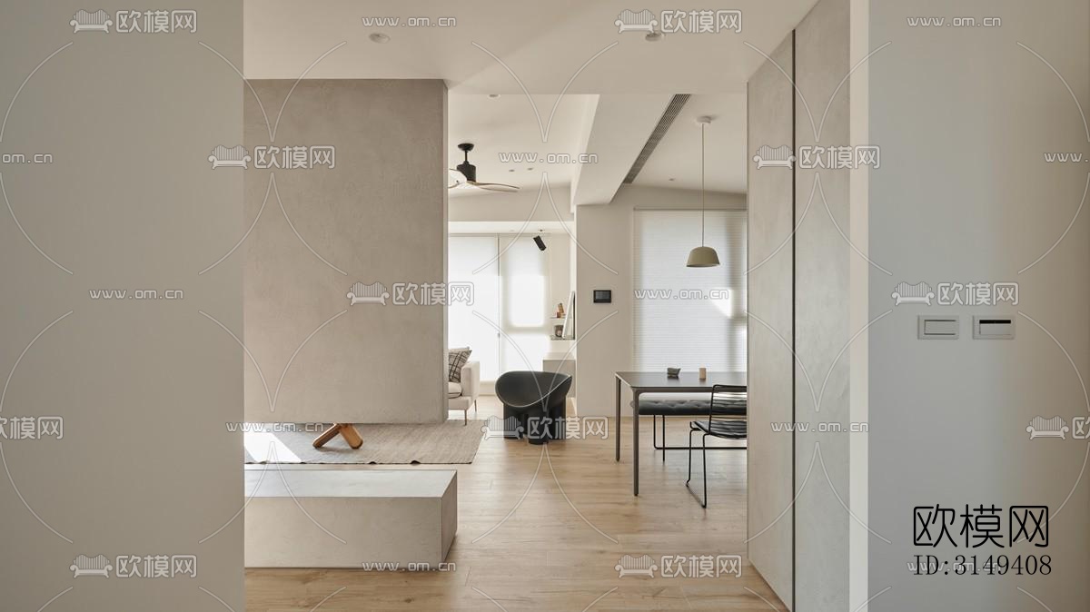 现代平层效果图下载（渲染图17）