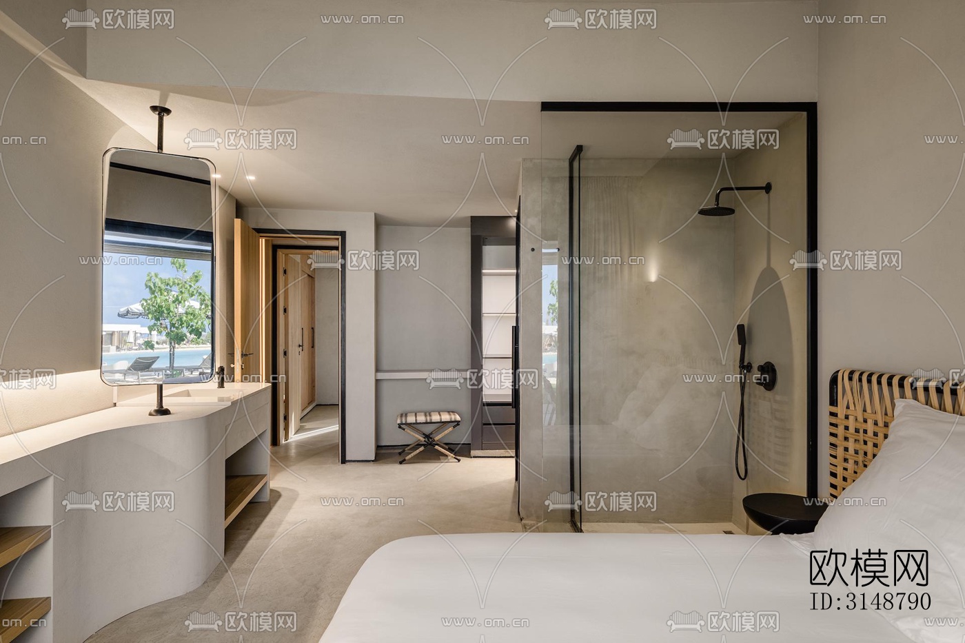 侘寂平层效果图下载（渲染图6）