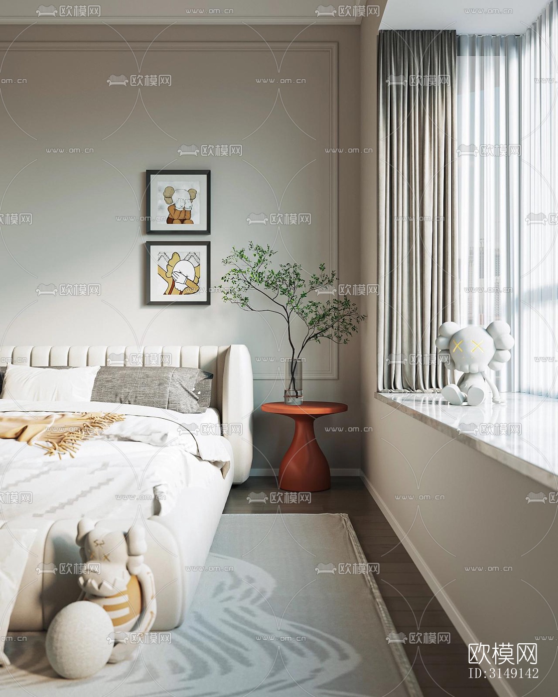 法式平层效果图下载（渲染图4）