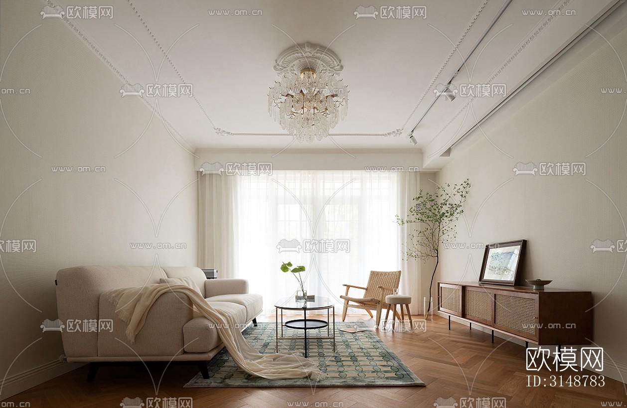 侘寂平层效果图下载（渲染图12）