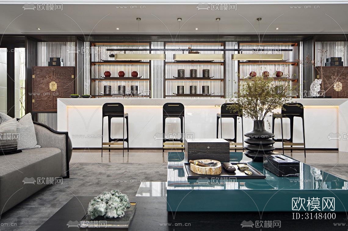 新中式养生会所效果图下载（渲染图14）