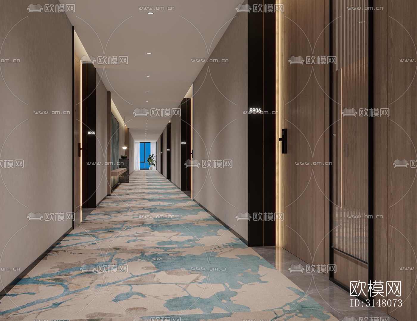 现代酒店民宿效果图下载（渲染图2）