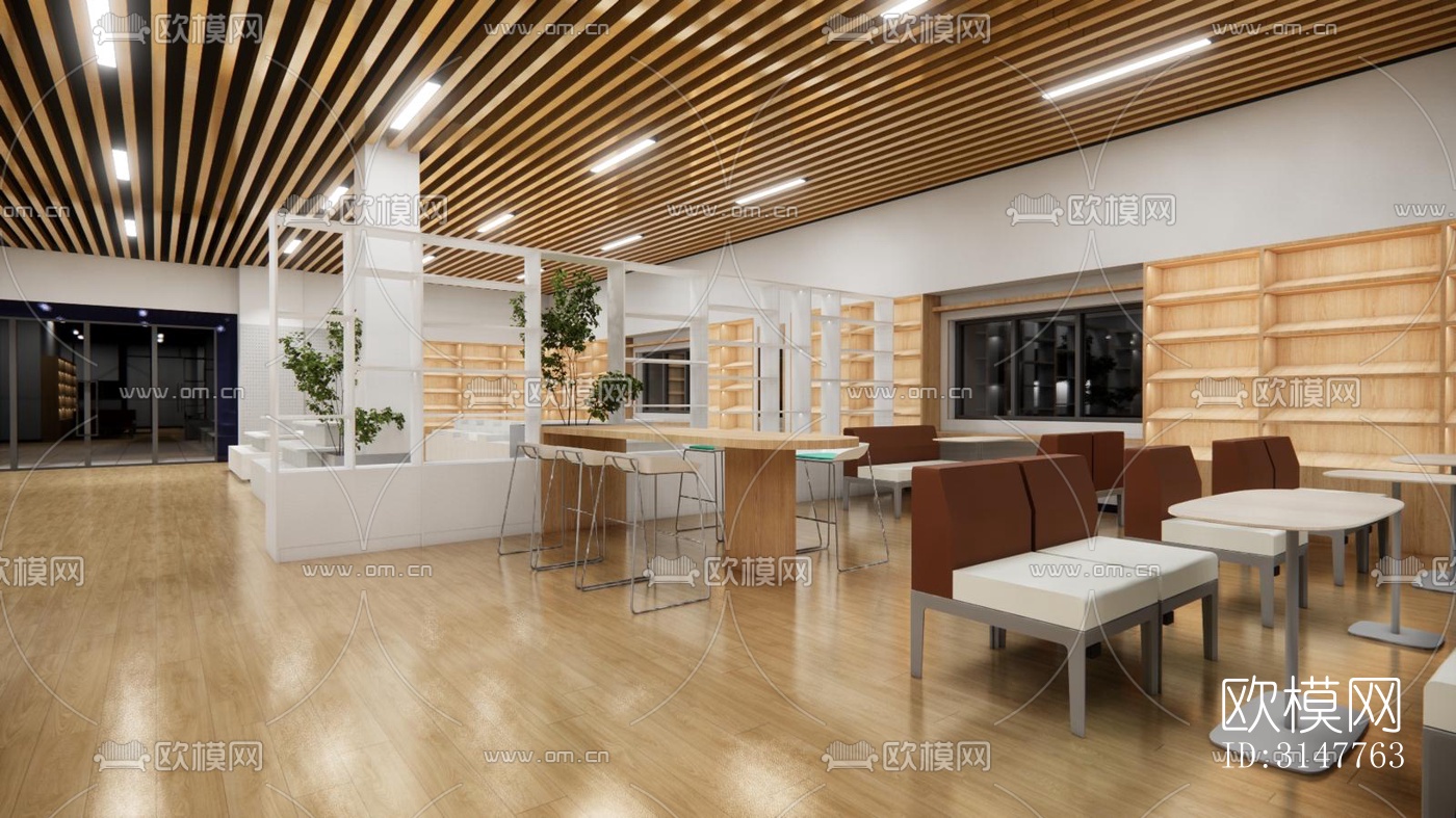 现代图书馆效果图下载（渲染图2）