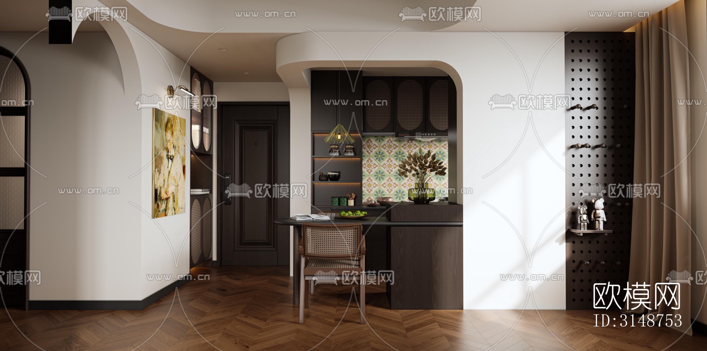 中古风平层效果图下载（渲染图4）