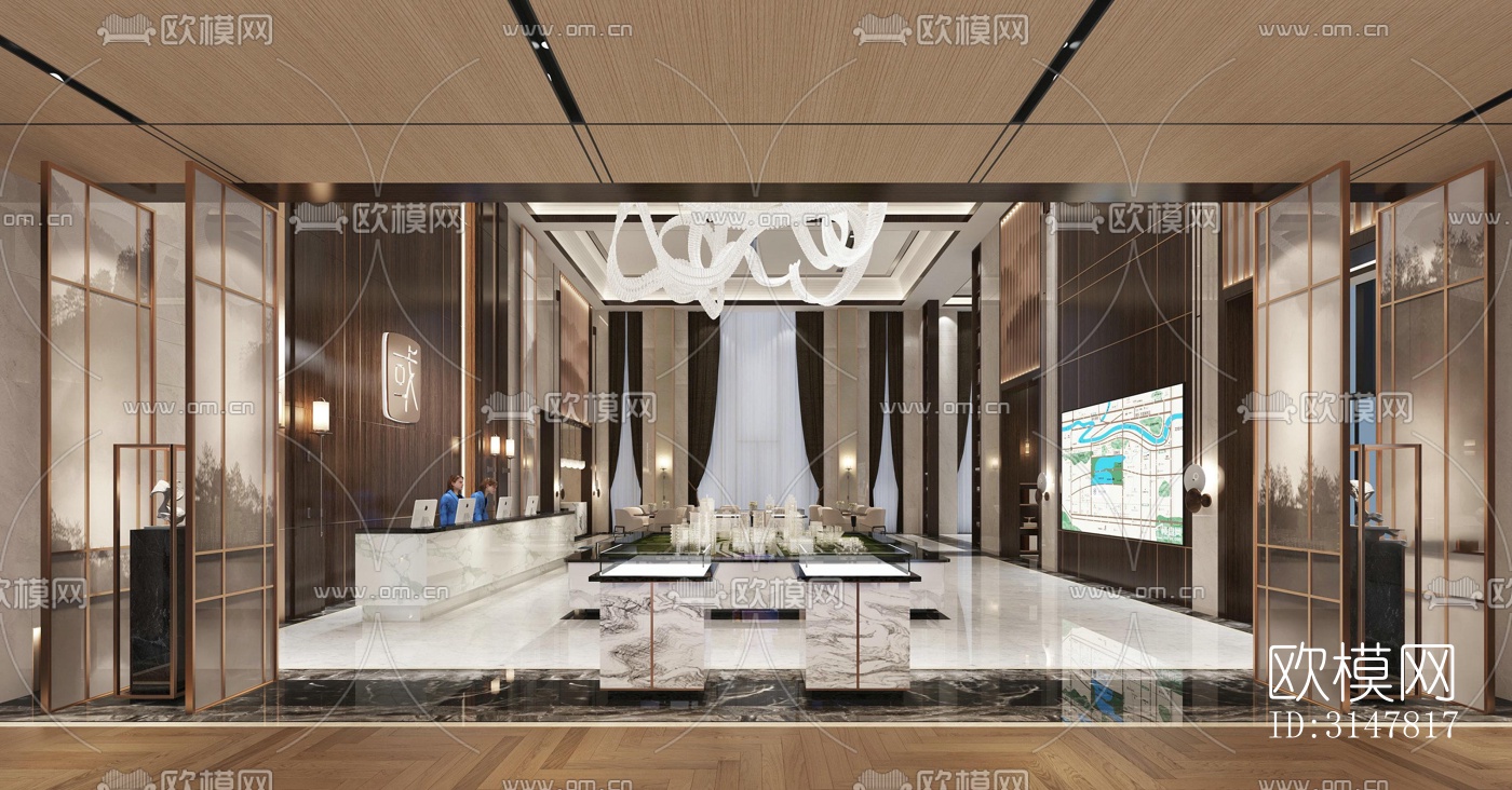 现代售楼处效果图下载（渲染图3）