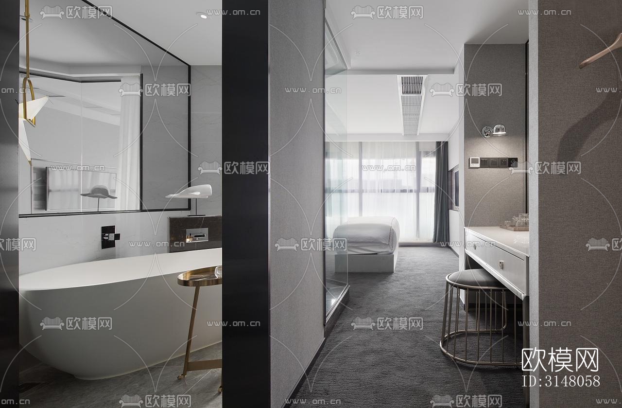 现代酒店民宿效果图下载（渲染图1）