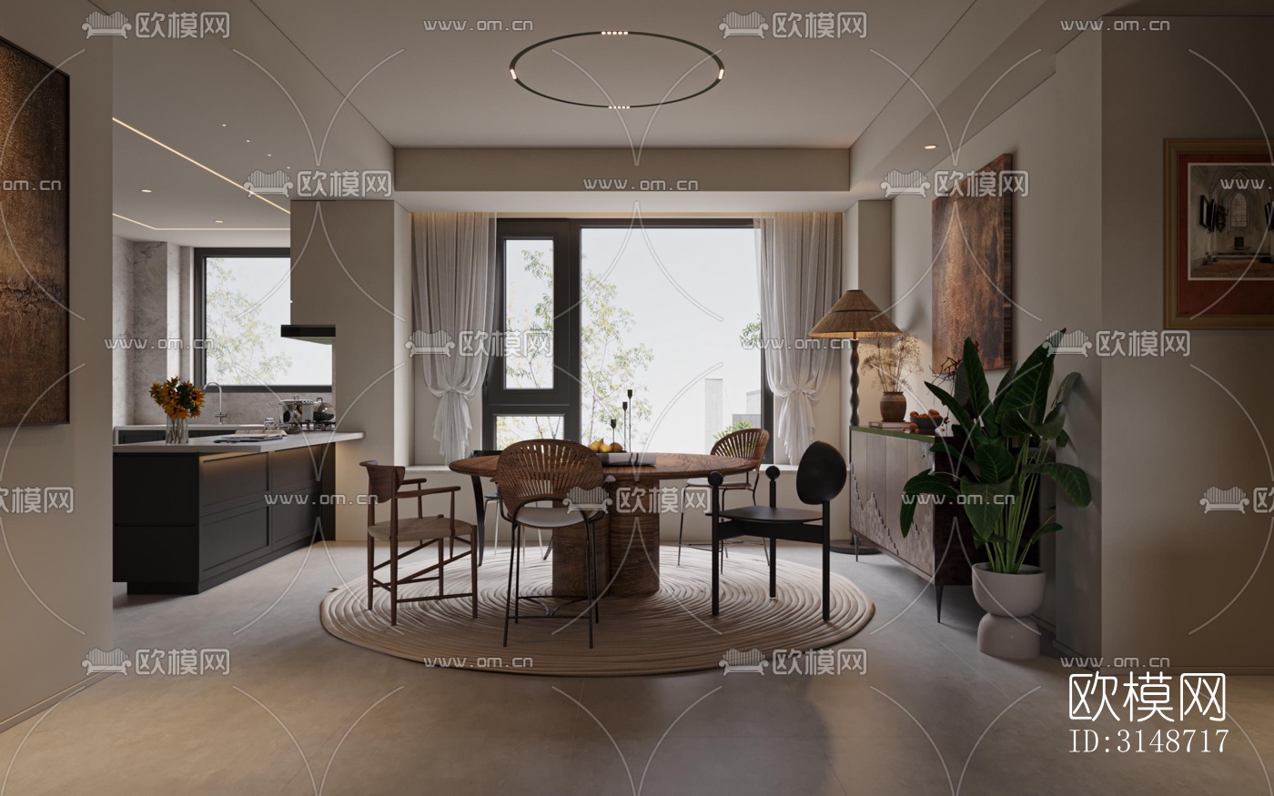 中古风平层效果图下载（渲染图13）