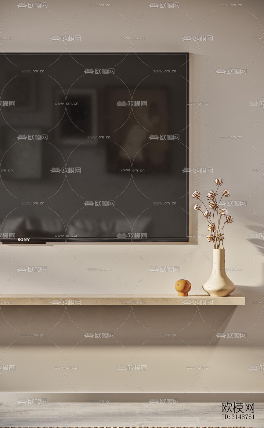 侘寂平层效果图下载（渲染图1）