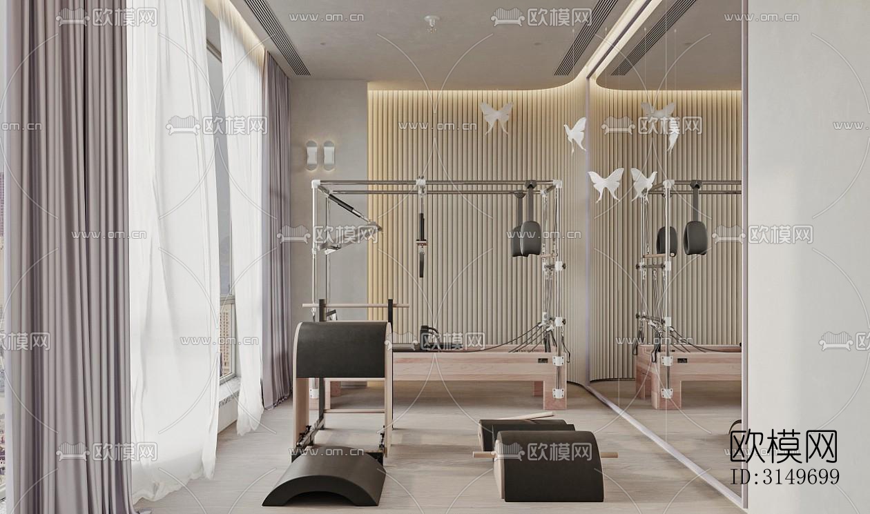 现代健身房效果图下载（渲染图8）