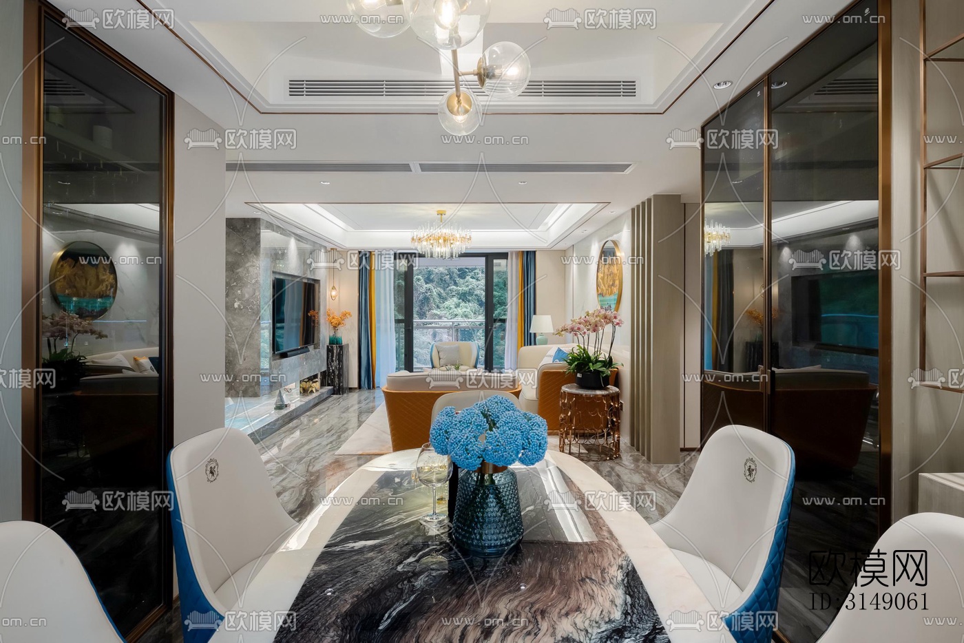 欧式平层效果图下载（渲染图5）