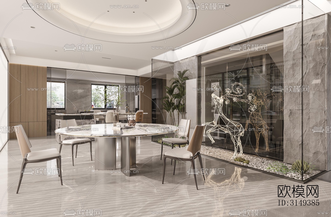 现代平层效果图下载（渲染图14）