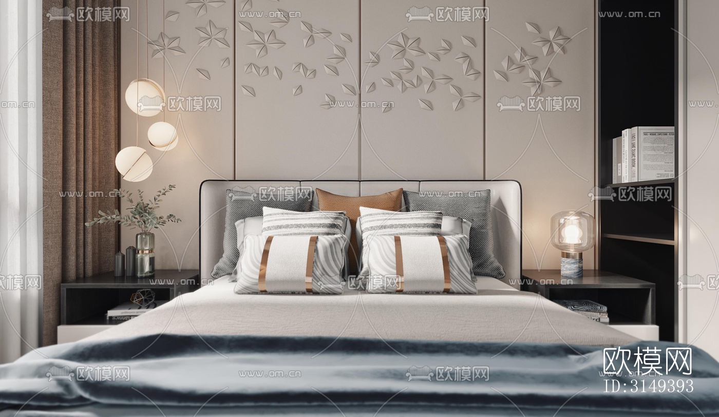 现代平层效果图下载（渲染图12）