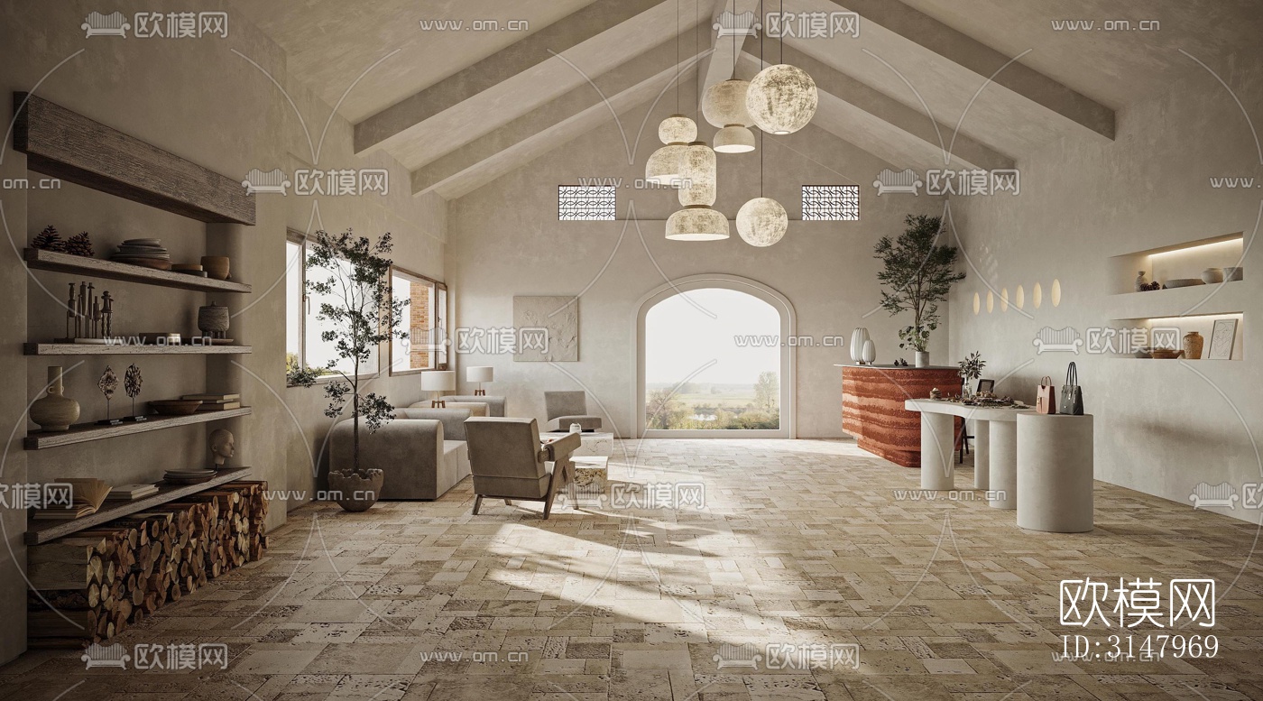 侘寂酒店民宿效果图下载（渲染图3）