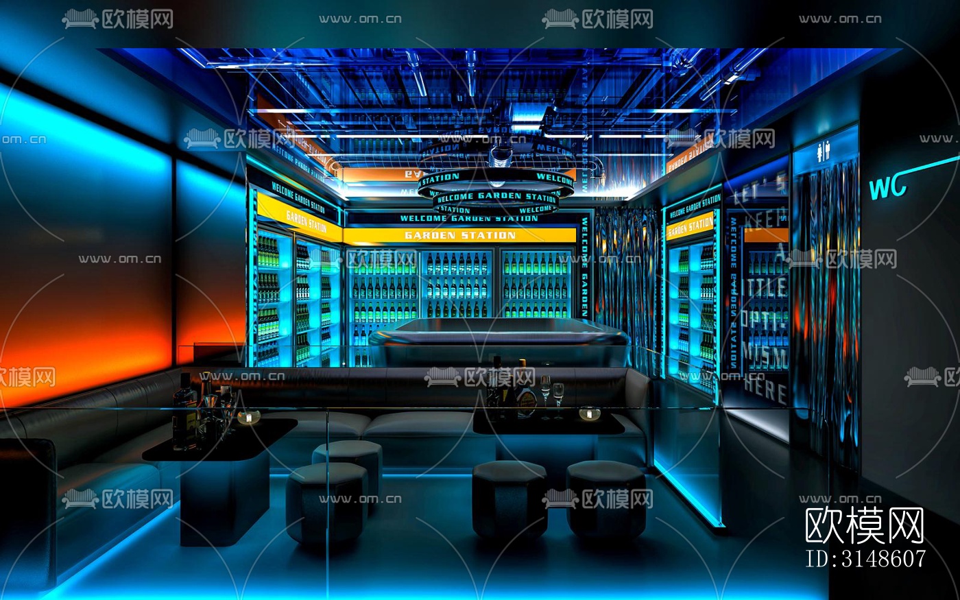 现代酒吧效果图下载（渲染图6）