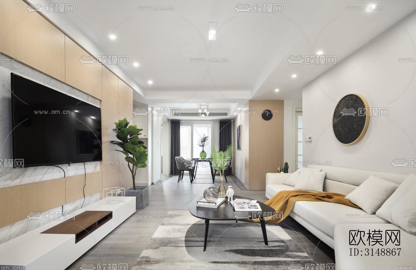 北欧平层效果图下载（渲染图3）