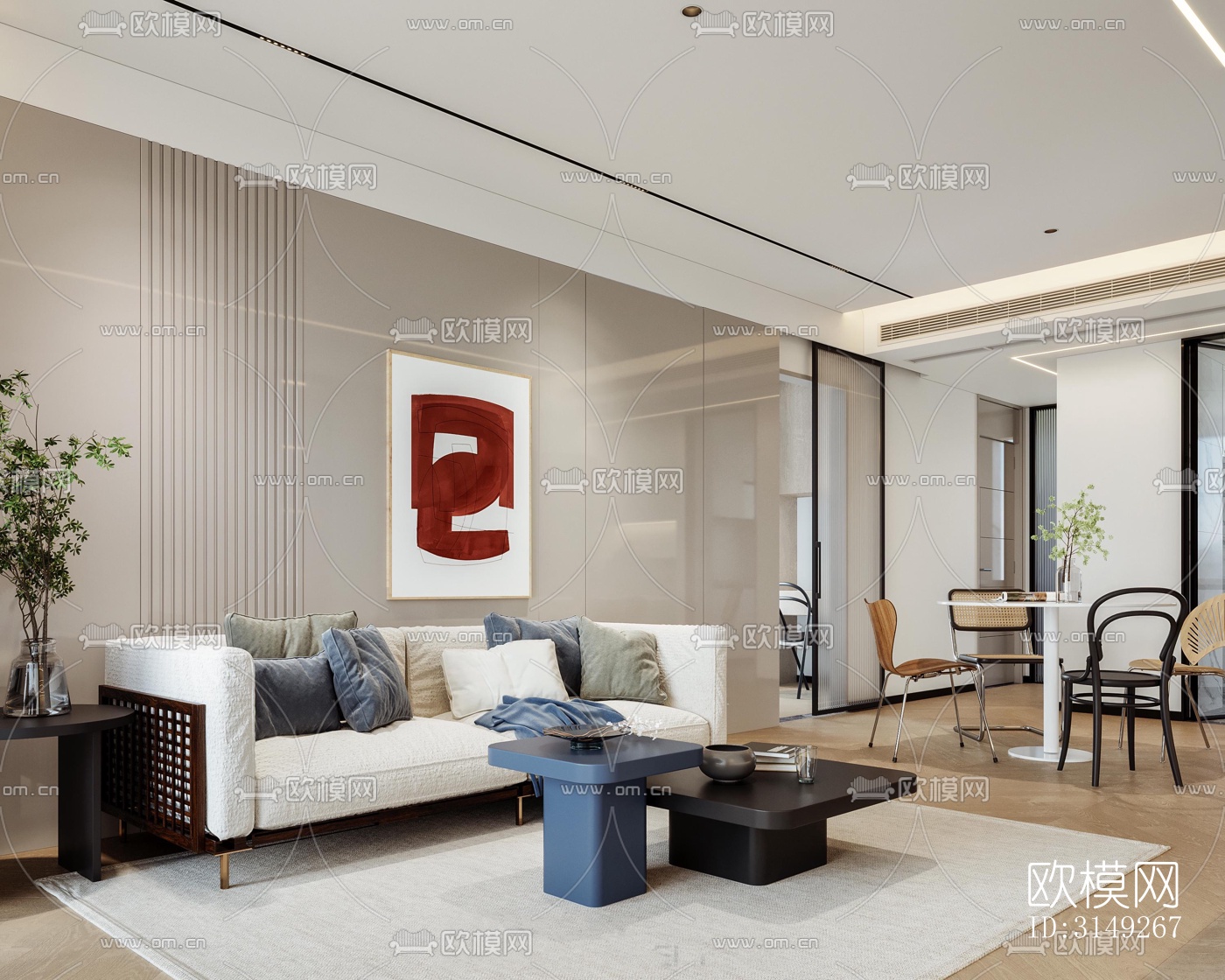 现代平层效果图下载（渲染图5）