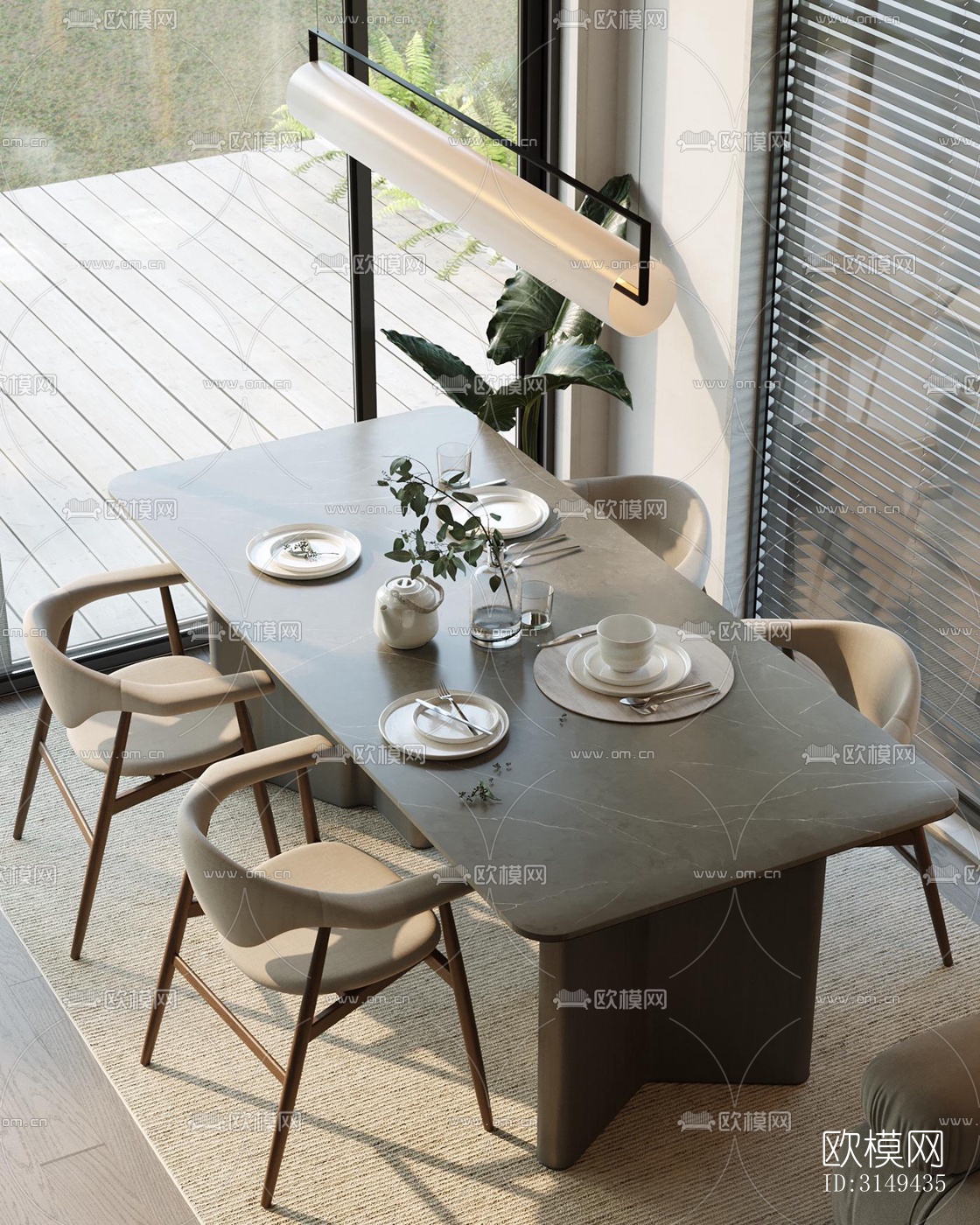 现代平层效果图下载（渲染图6）