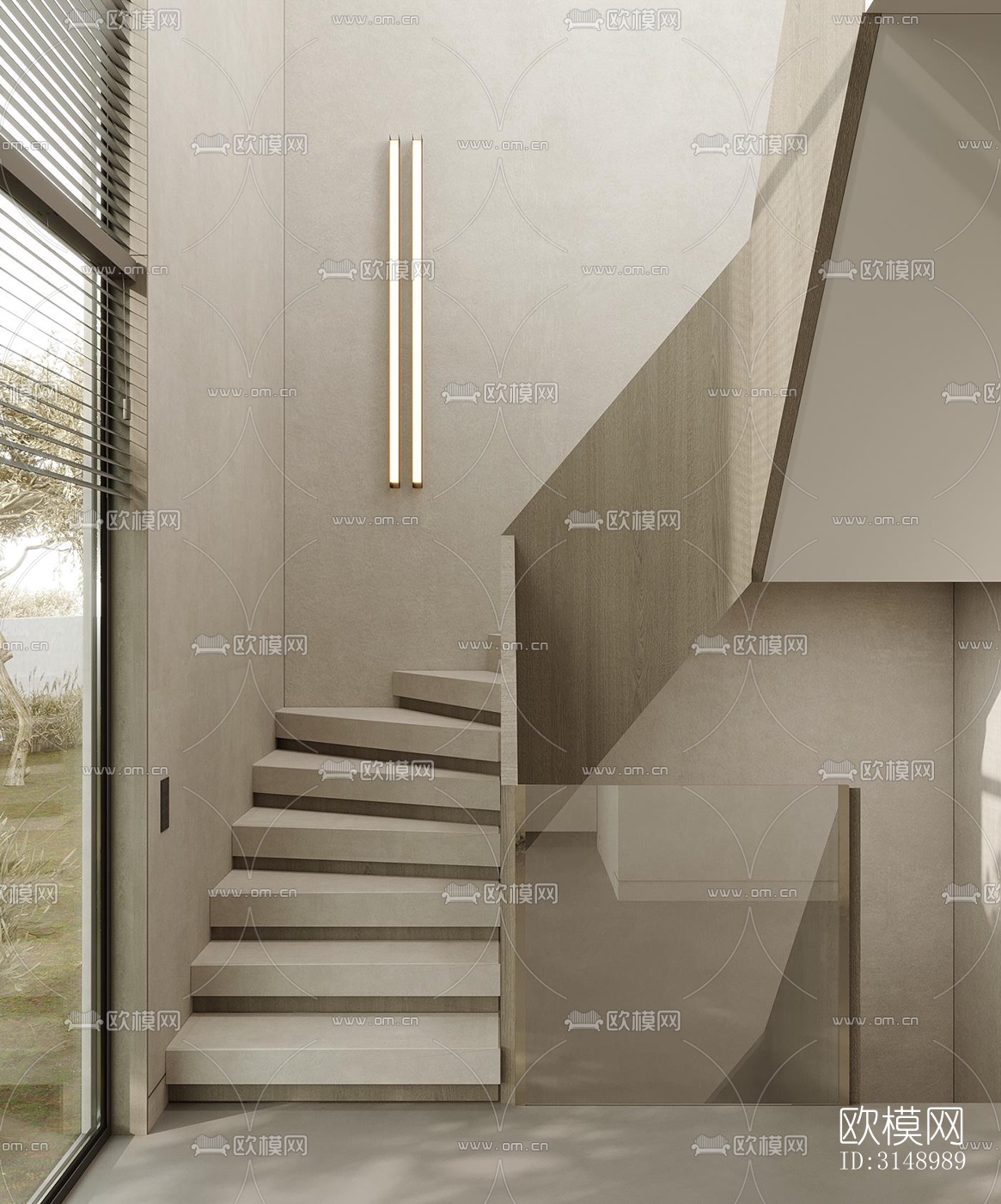 奶油风平层效果图下载（渲染图7）