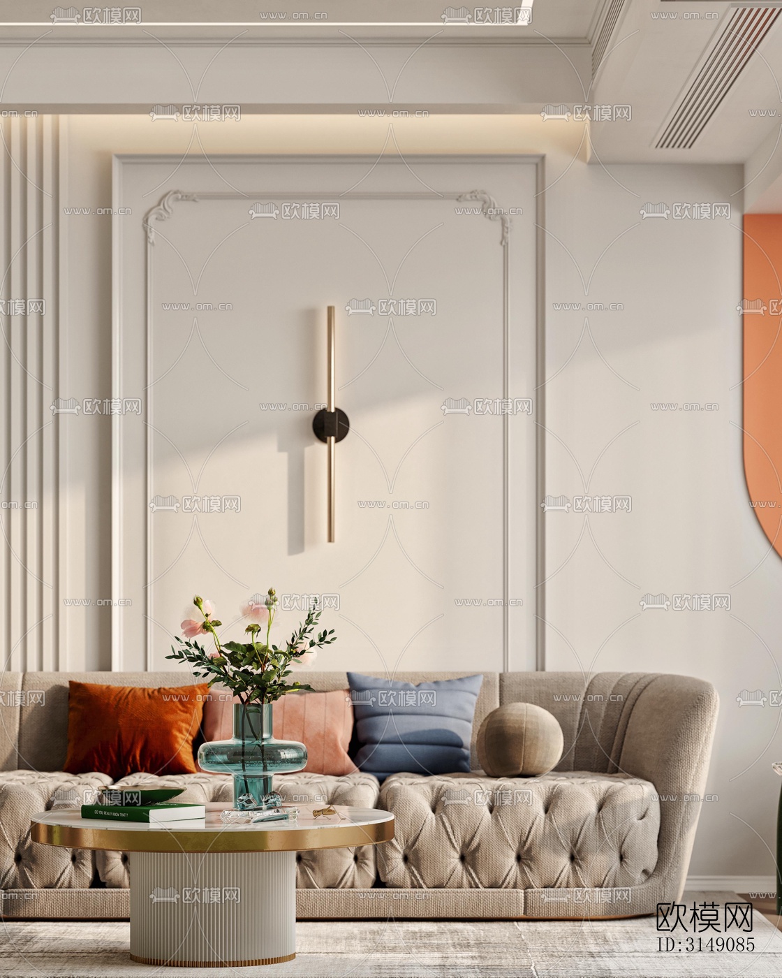 法式平层效果图下载（渲染图3）