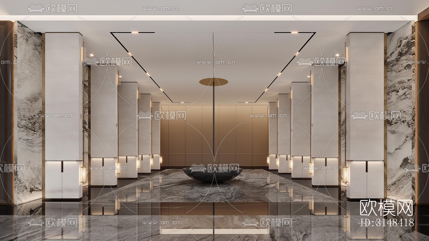 新中式养生会所效果图下载（渲染图5）