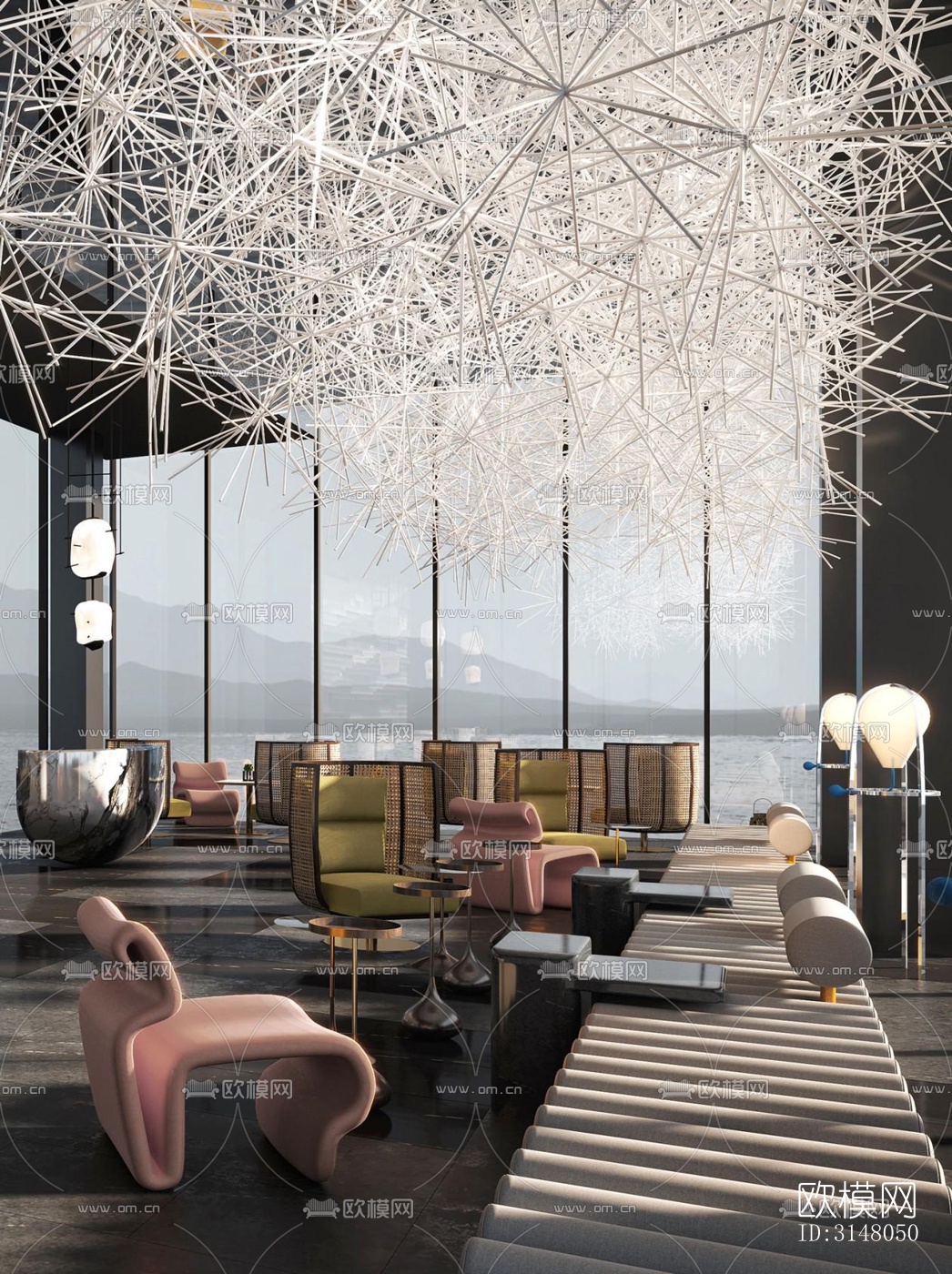 现代酒店民宿效果图下载（渲染图1）