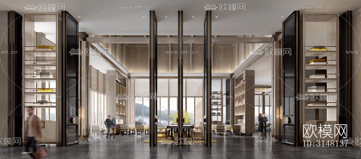 现代酒店民宿效果图下载（渲染图11）