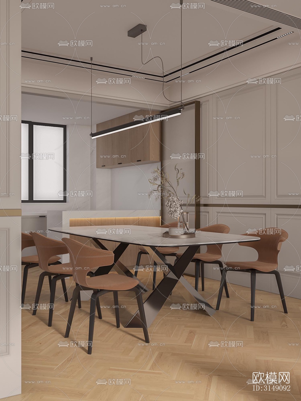 法式平层效果图下载（渲染图5）