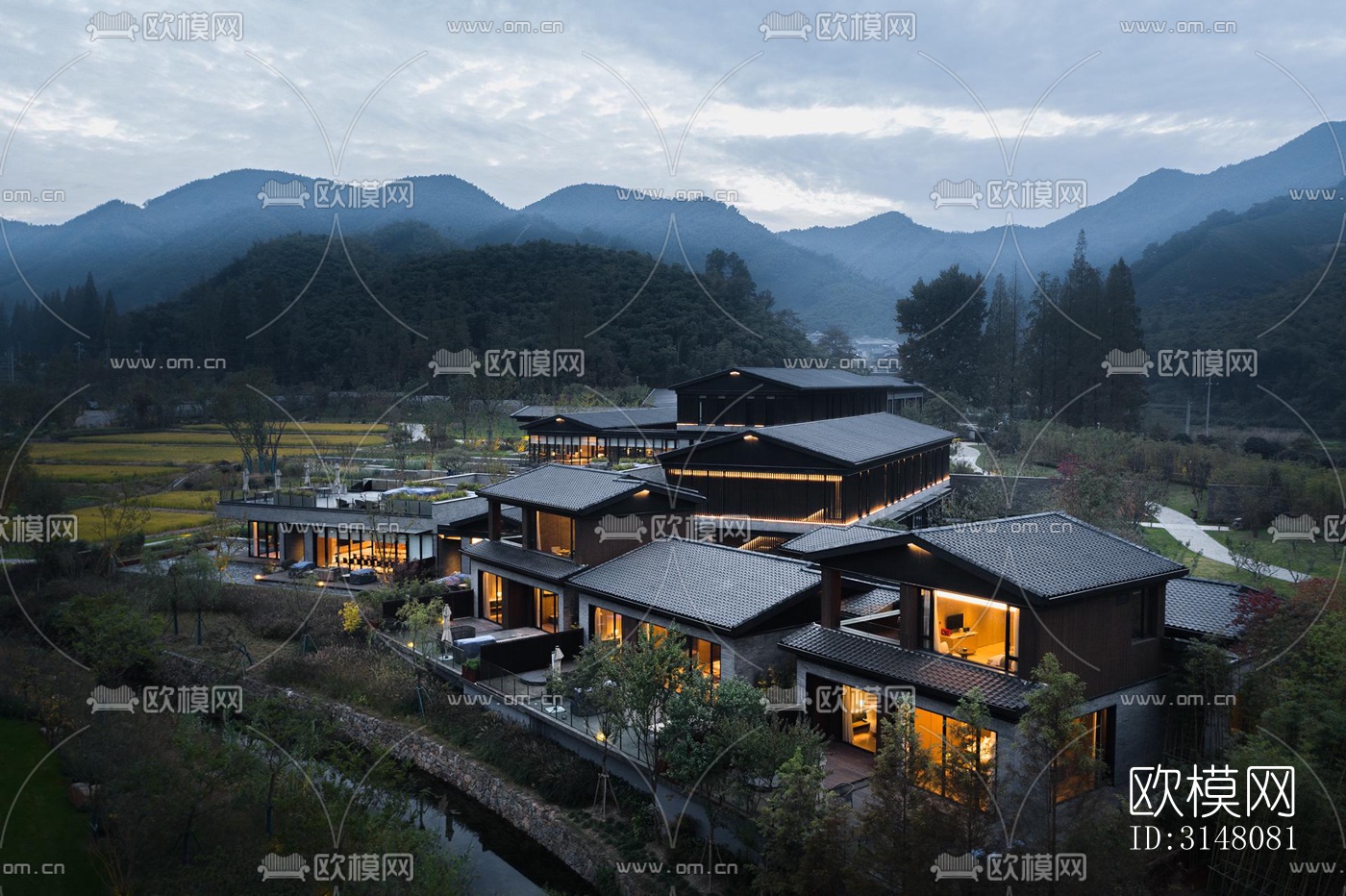 现代酒店民宿效果图下载（渲染图5）