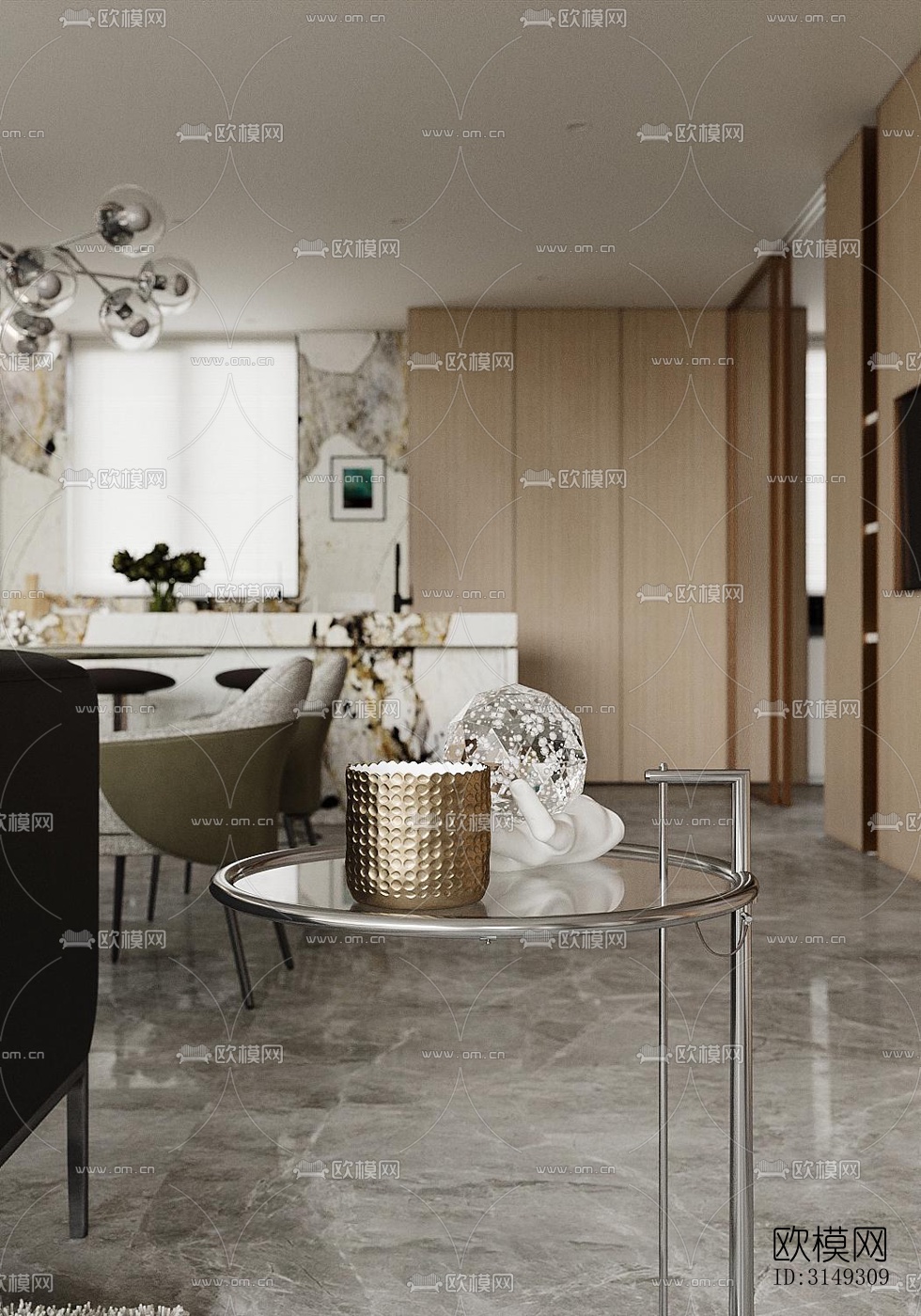 现代平层效果图下载（渲染图1）