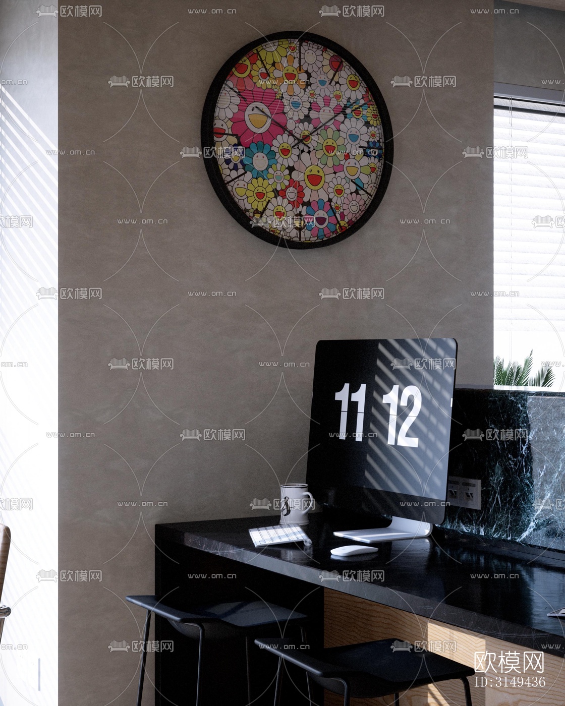 现代平层效果图下载（渲染图6）