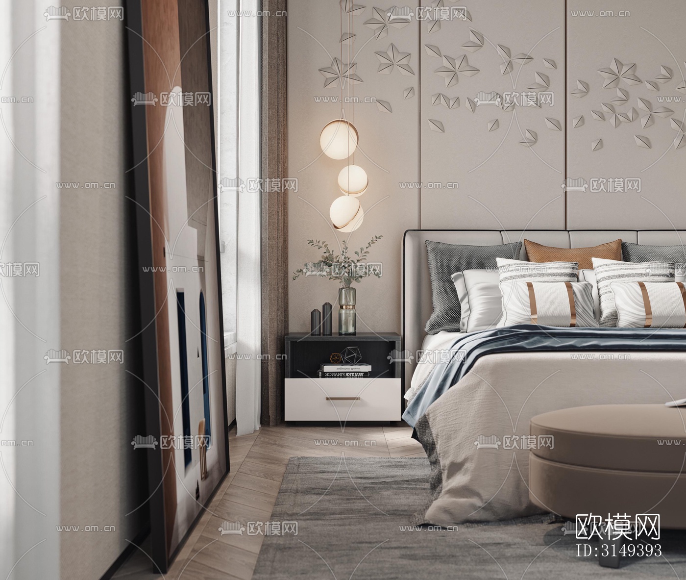 现代平层效果图下载（渲染图11）