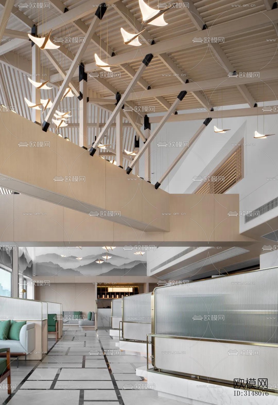 现代酒店民宿效果图下载（渲染图5）